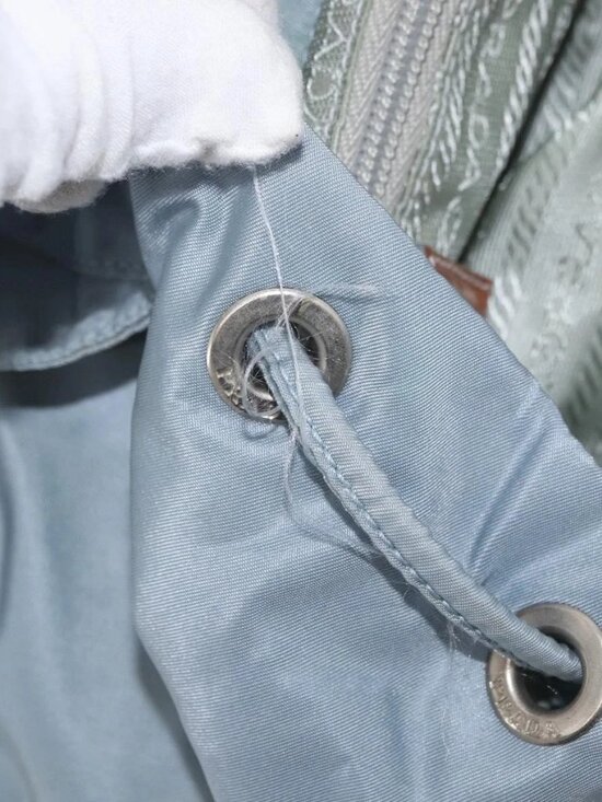PRADA Backpack Nylon Light Blue Silver Auth 172516 main image 13